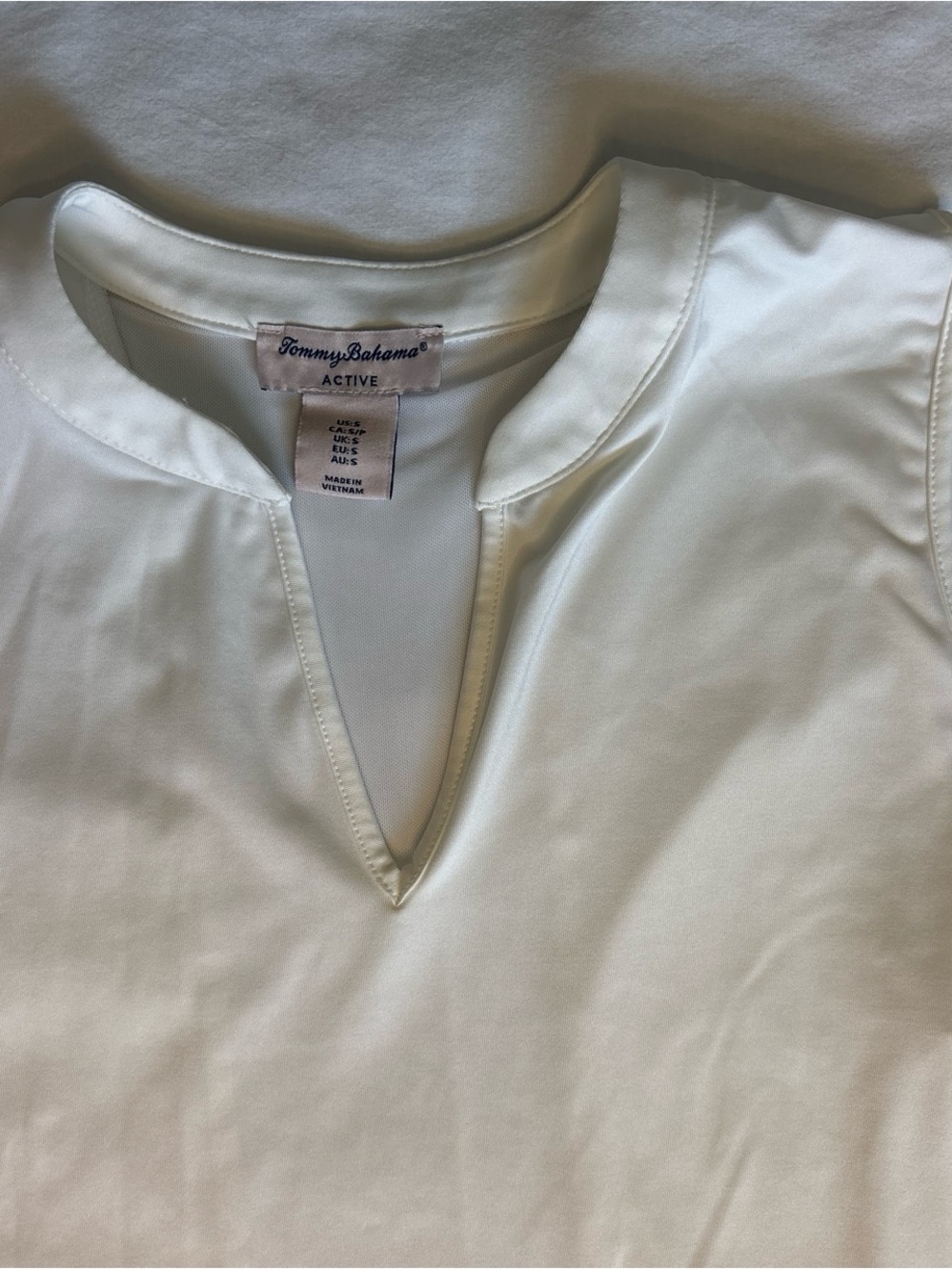 Tommy Bahama White Active V-Neck Top